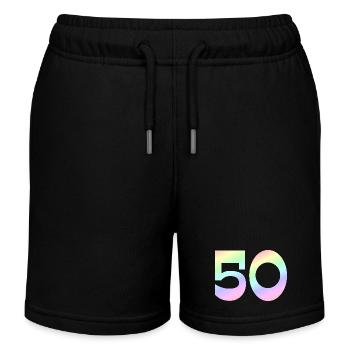 geburtstagsshirt, 50 pastell Verlauf - Kinder Organic Joggingshorts Mini Bolter von Stanley/Stella - Schwarz - Vorne