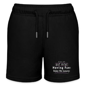 Reich werden, Spaß haben, Luxus genießen - Kinder Organic Joggingshorts Mini Bolter von Stanley/Stella - Schwarz - Vorne