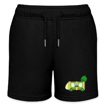 Panda Schulbus - Kinder Organic Joggingshorts Mini Bolter von Stanley/Stella - Schwarz - Vorne