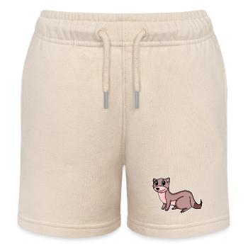 Motif de belette - Short de jogging enfant bio Stanley/Stella - écru doux - Devant