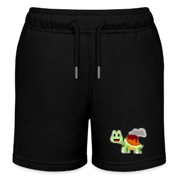 Turtle Volcano - Kids Organic Sweat Shorts by Stanley/Stella - black - Front