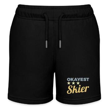 Average skier - Kids Organic Sweat Shorts by Stanley/Stella - black - Front