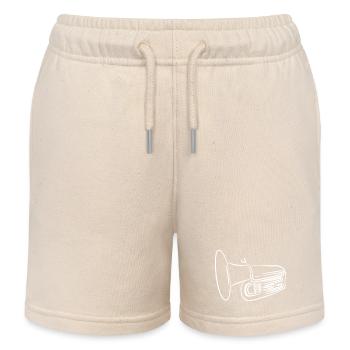 Tuba Sketch - Kids Organic Sweat Shorts by Stanley/Stella - soft Ecru - Front