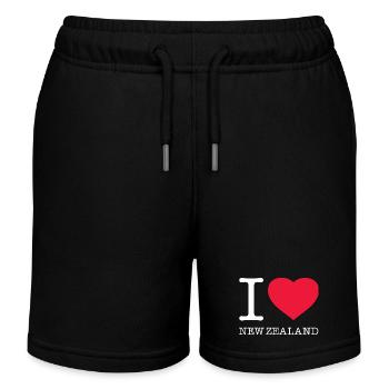 I LOVE NEW ZEALAND Neuseeland - Kinder Organic Joggingshorts Mini Bolter von Stanley/Stella - Schwarz - Vorne
