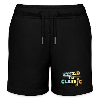 retro klassische Musik lustige Sprüche vintage - Kinder Organic Joggingshorts Mini Bolter von Stanley/Stella - Schwarz - Vorne