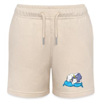 Oreiller de couchage Licorne - Short de jogging enfant bio Stanley/Stella - écru doux - Devant
