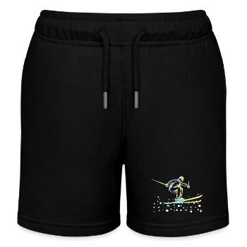 Neon Gradient Ski Jumping - Kids Organic Sweat Shorts by Stanley/Stella - black - Front