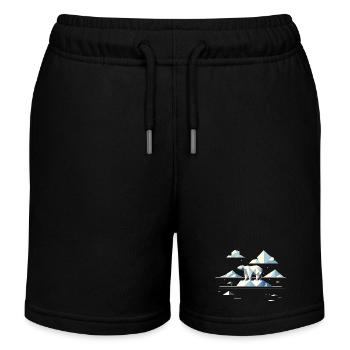Geometrischer Eisbär auf Eisscholle–Arktische Ruhe - Kinder Organic Joggingshorts Mini Bolter von Stanley/Stella - Schwarz - Vorne