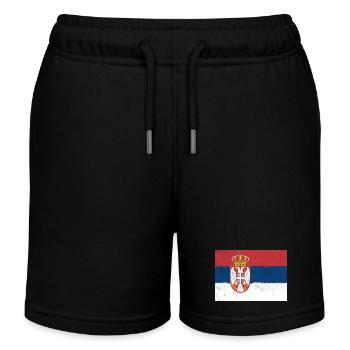 Flagge Serbiens - Kinder Organic Joggingshorts Mini Bolter von Stanley/Stella - Schwarz - Vorne