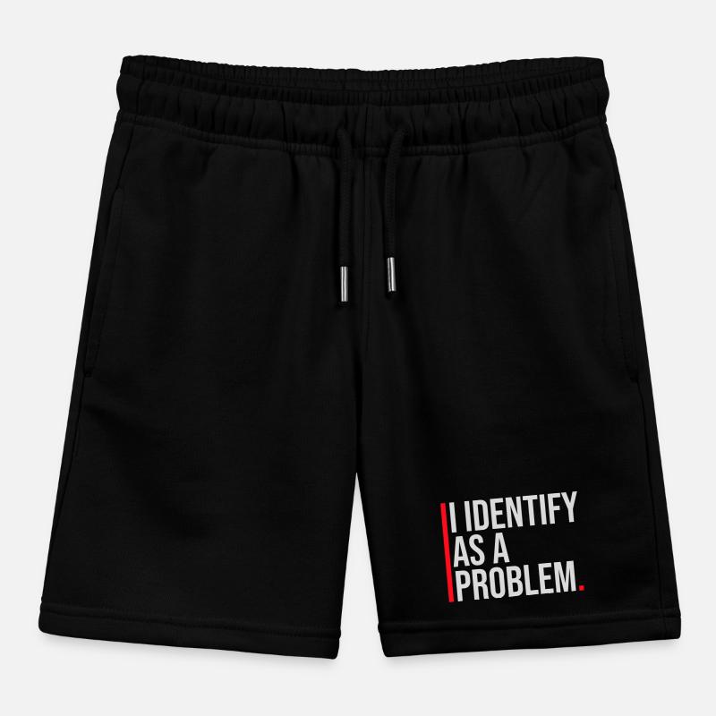 I Identify as a Problem Statement Cheeky Rebellious Kids Organic Sweat Shorts by Stanley/Stella