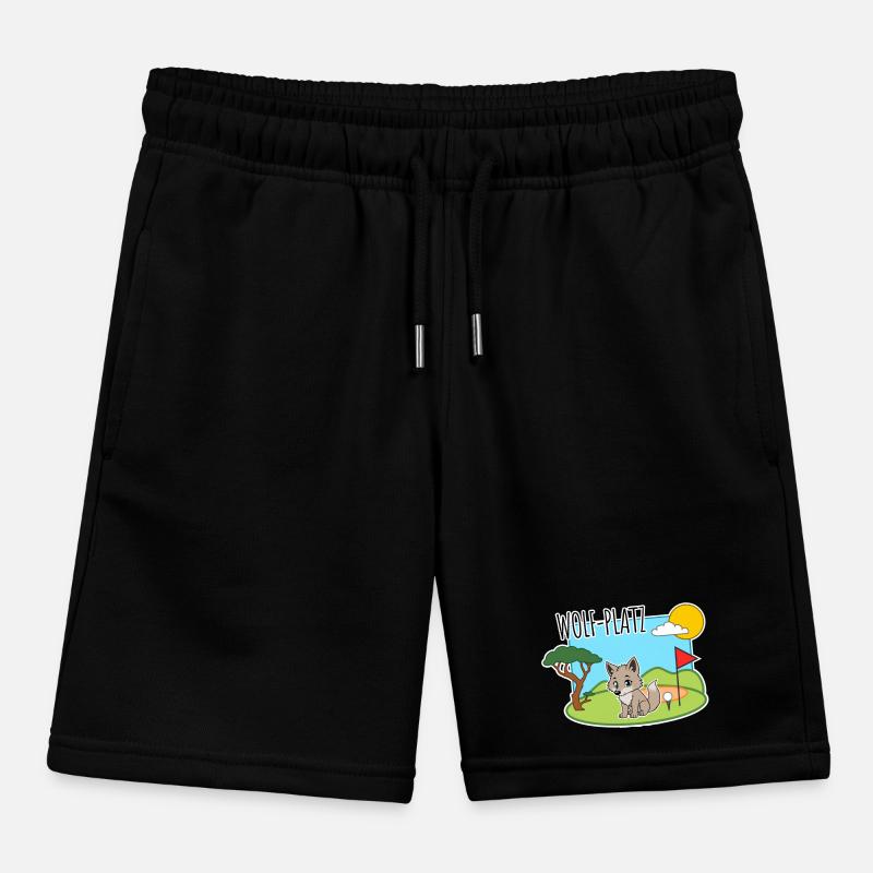 Wolf-Platz - Ein Wolf auf dem Golfplatz Kinder Organic Joggingshorts Mini Bolter von Stanley/Stella