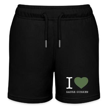 I love Saure Gurken - Kinder Organic Joggingshorts Mini Bolter von Stanley/Stella - Schwarz - Vorne