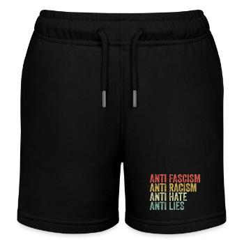 Anti-fascism, anti-racism, anti-hatred, anti-lies - Kids Organic Sweat Shorts by Stanley/Stella - black - Front