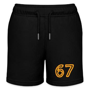 Nummer 67 in orange - Kinder Organic Joggingshorts Mini Bolter von Stanley/Stella - Schwarz - Vorne