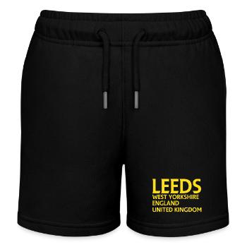 Leeds – England Liedtextdesign - Kinder Organic Joggingshorts Mini Bolter von Stanley/Stella - Schwarz - Vorne