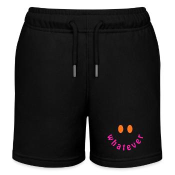 Whatever Smile - Funny Y2K Statement Design - Kids Organic Sweat Shorts by Stanley/Stella - black - Front