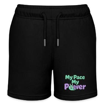 Gentle parenting identity, slow - Kids Organic Sweat Shorts by Stanley/Stella - black - Front