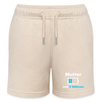 Mutter Sohn Spruch Stolz Mama 2 Kinder Geschenk - Kinder Organic Joggingshorts Mini Bolter von Stanley/Stella - Natur - Vorne