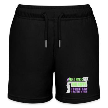 If Makes You Happy Sense Others Spruch Glück Frei - Kinder Organic Joggingshorts Mini Bolter von Stanley/Stella - Schwarz - Vorne