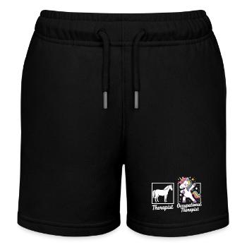Motif du thérapeute licorne - Short de jogging enfant bio Stanley/Stella - noir - Devant