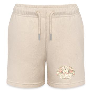 Possum Blossom - Kids Organic Sweat Shorts by Stanley/Stella - soft Ecru - Front