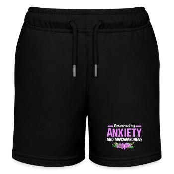 Anxiété Anxieuse Anxieuse Introvertie effrayée - Short de jogging enfant bio Stanley/Stella - noir - Devant
