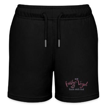 Der frühe Vogel kann mich mal - Kinder Organic Joggingshorts Mini Bolter von Stanley/Stella - Schwarz - Vorne
