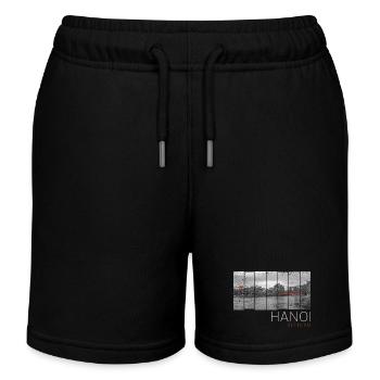 Panorama vintage de la ville de Hanoï au Vietnam - Short de jogging enfant bio Stanley/Stella - noir - Devant