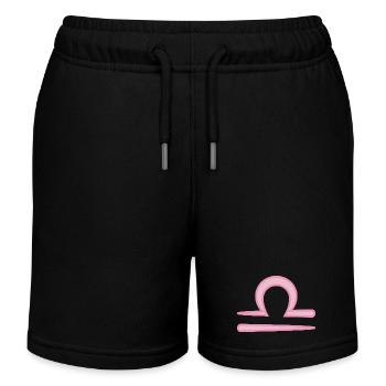Signe du signe du zodiaque de la Balance rose pastel - Short de jogging enfant bio Stanley/Stella - noir - Devant