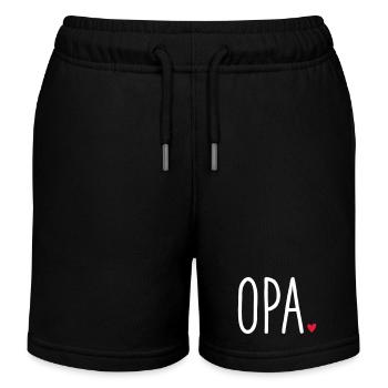 Opa ❤️ – Liebevolles Textdesign - Kinder Organic Joggingshorts Mini Bolter von Stanley/Stella - Schwarz - Vorne