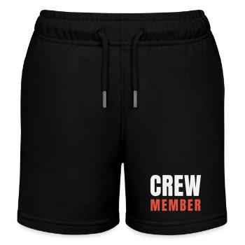 Crew Member Rot Akzent Zweifarbig Team Staff Event - Kinder Organic Joggingshorts Mini Bolter von Stanley/Stella - Schwarz - Vorne