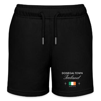 Donegal Town Ireland Coordinates Travel Souvenir - Kids Organic Sweat Shorts by Stanley/Stella - black - Front
