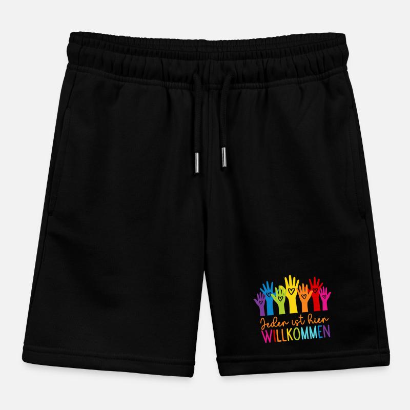 Everyone is welcome here Kids Organic Sweat Shorts by Stanley/Stella