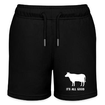 Cow It’s All Good Graphic - Short de jogging enfant bio Stanley/Stella - noir - Devant