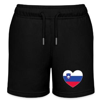 Slowenien Flagge Herz - Kinder Organic Joggingshorts Mini Bolter von Stanley/Stella - Schwarz - Vorne