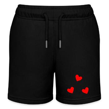 HEART. HEARTS. SAINT VALENTINE. LOVE. LOVE. HEART - Kids Organic Sweat Shorts by Stanley/Stella - black - Front