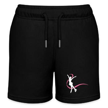 Silhouette patineuse blanche inline - Short de jogging enfant bio Stanley/Stella - noir - Devant