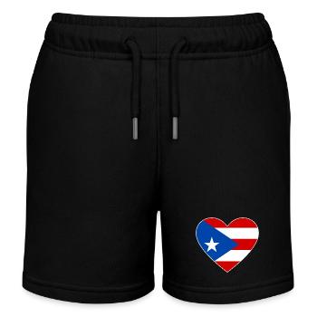 Drapeau de Porto Rico Coeur - Short de jogging enfant bio Stanley/Stella - noir - Devant