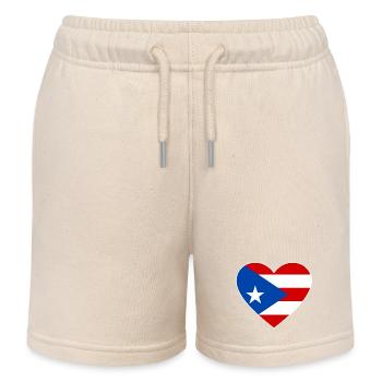 Puerto Rico Flagge Herz - Kinder Organic Joggingshorts Mini Bolter von Stanley/Stella - Natur - Vorne
