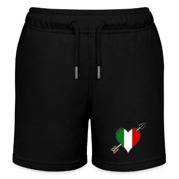 Italien Flagge Herz verliebt - Kinder Organic Joggingshorts Mini Bolter von Stanley/Stella - Schwarz - Vorne