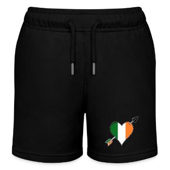 Ireland flag heart in love - Kids Organic Sweat Shorts by Stanley/Stella - black - Front