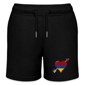 Armenien Flagge Herz verliebt - Kinder Organic Joggingshorts Mini Bolter von Stanley/Stella - Schwarz - Vorne