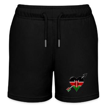 Kenya Flag Heart Love - Short de jogging enfant bio Stanley/Stella - noir - Devant
