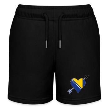 Bosnie drapeau coeur amour - Short de jogging enfant bio Stanley/Stella - noir - Devant