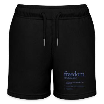 Freedom Definitely Speaking Action Thinking - Kids Organic Sweat Shorts by Stanley/Stella - black - Front