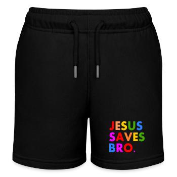 Jesus saves bro - Short de jogging enfant bio Stanley/Stella - noir - Devant