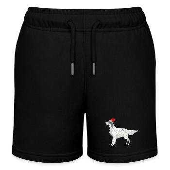 English Setter Fundogs Weihnachten - Kinder Organic Joggingshorts Mini Bolter von Stanley/Stella - Schwarz - Vorne