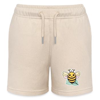 Niedliche glückliche Biene auf einem Blatt - Kinder Organic Joggingshorts Mini Bolter von Stanley/Stella - Natur - Vorne