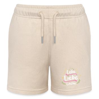 Lebe, Liebe, Lache - Kinder Organic Joggingshorts Mini Bolter von Stanley/Stella - Natur - Vorne