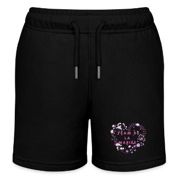 Blumenherz Braut Team - Kinder Organic Joggingshorts Mini Bolter von Stanley/Stella - Schwarz - Vorne